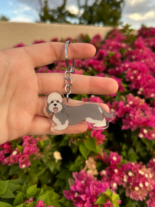 Dandie Dinmont Terrier Dog 2.5in Acrylic Keychain