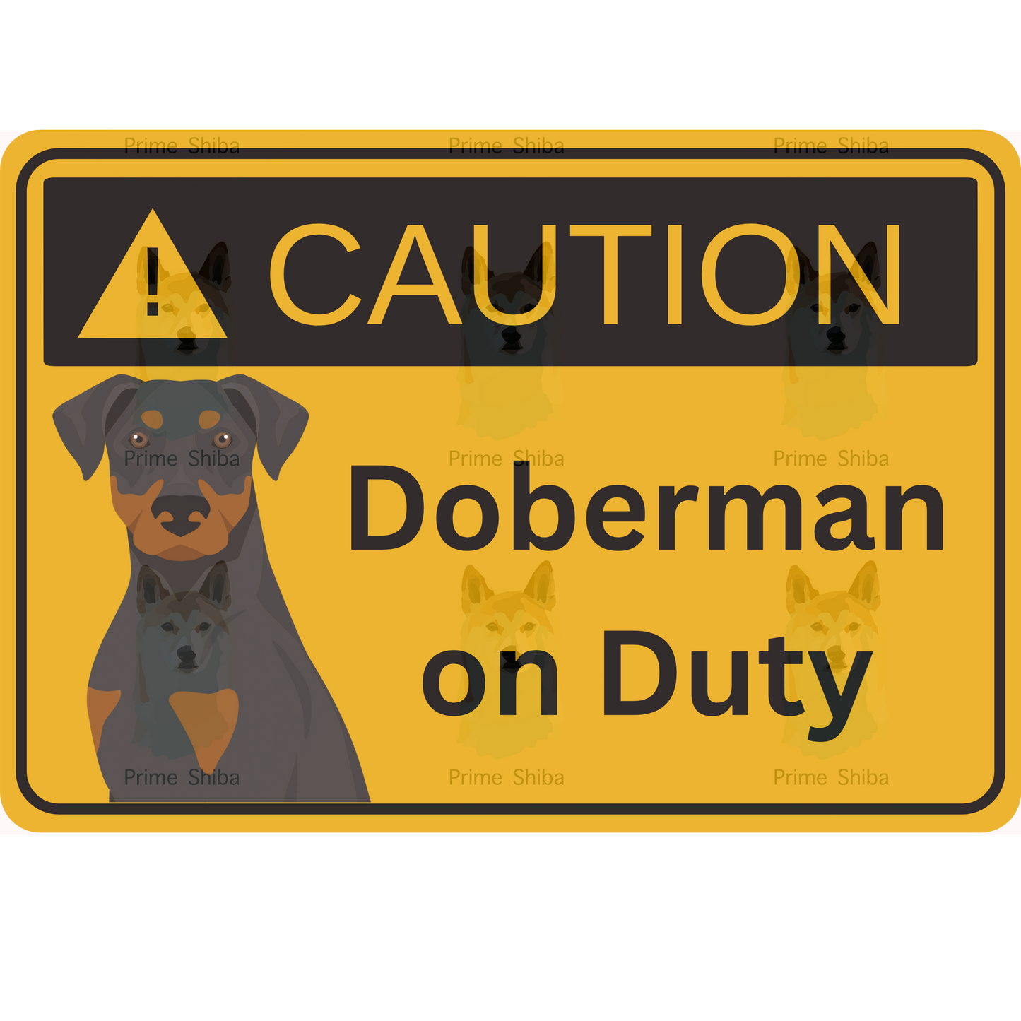 Doberman Pinscher Dog 5in Transparent Caution Sticker