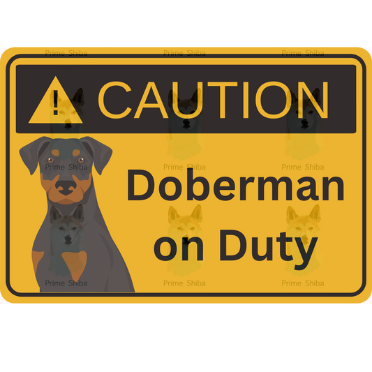 Doberman Pinscher Dog 5in Transparent Caution Sticker