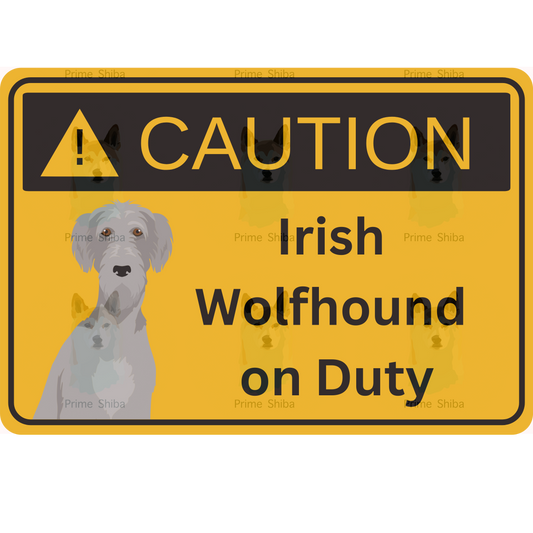 Irish Wolfhound Dog 5in Transparent Caution Sticker