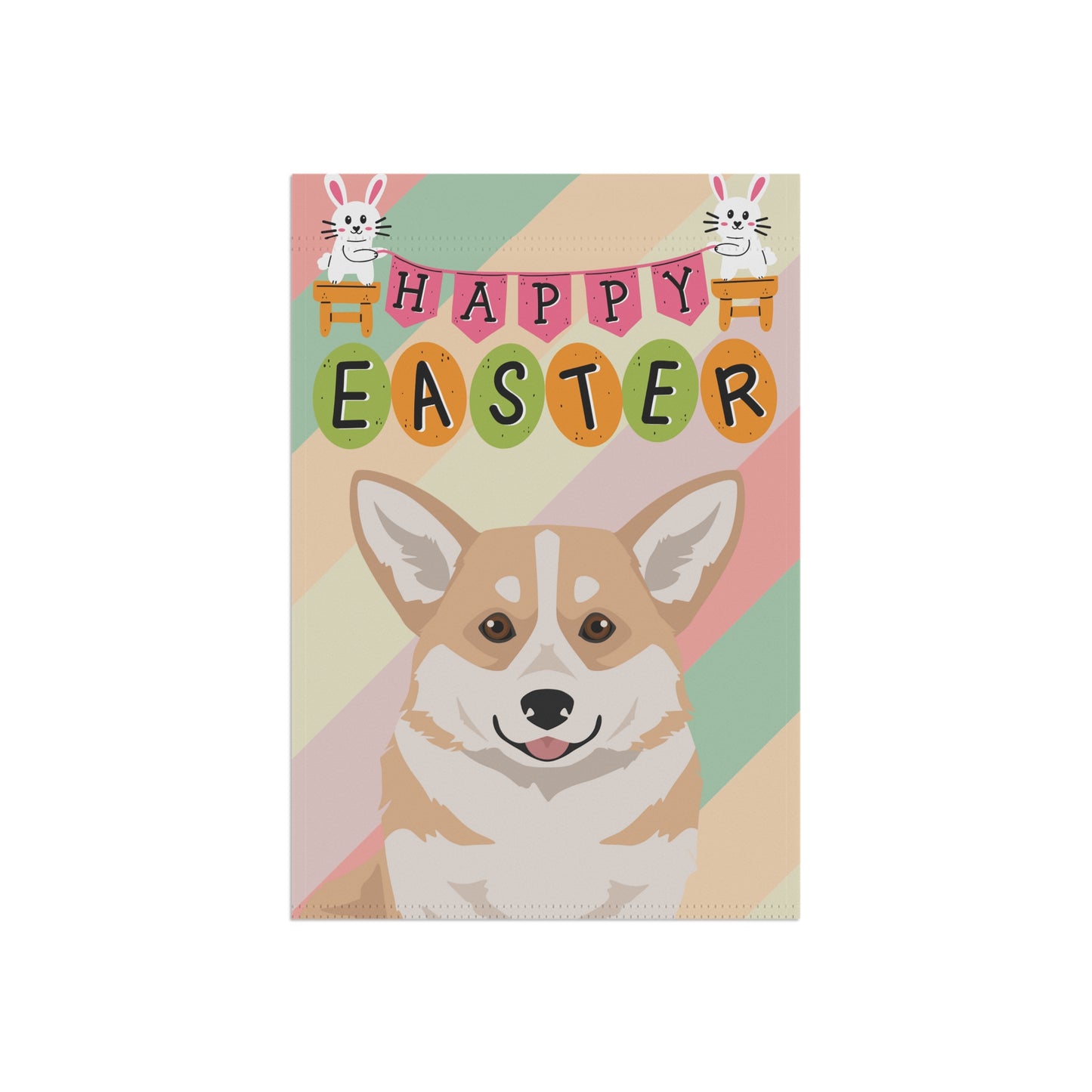 Pembroke Welsh Corgi Dog Easter Garden Flag