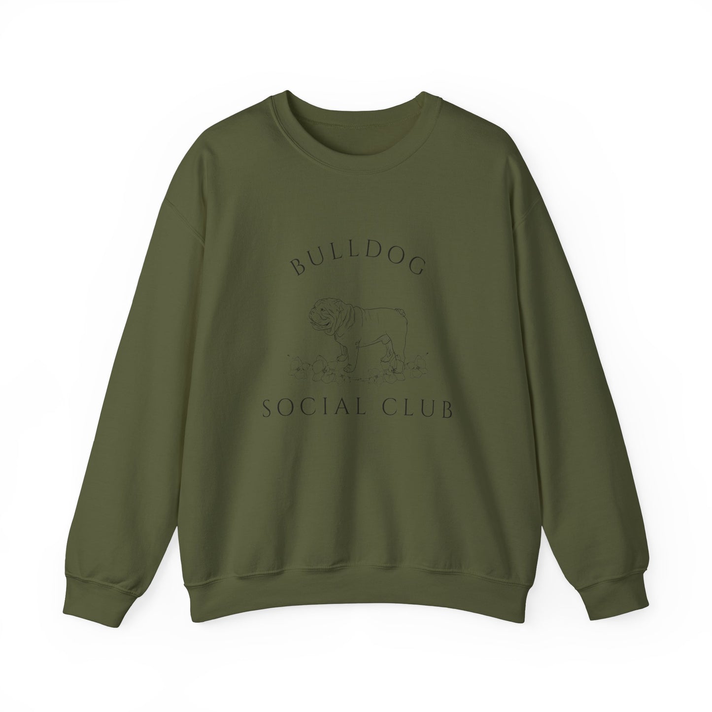 Bulldog Dog Social Club Unisex Heavy Blend Crewneck Sweatshirt, Bulldog Dog Mom Gift