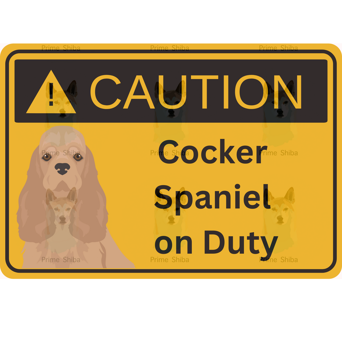 Cocker Spaniel Dog 5in Transparent Caution Sticker