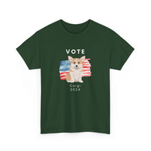 Load image into Gallery viewer, Pembroke Welsh Corgi Dog Vote 2024, Election Unisex Heavy Cotton Tee, Dog Mom Gift, AKC
