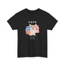 Load image into Gallery viewer, Pembroke Welsh Corgi Dog Vote 2024, Election Unisex Heavy Cotton Tee, Dog Mom Gift, AKC
