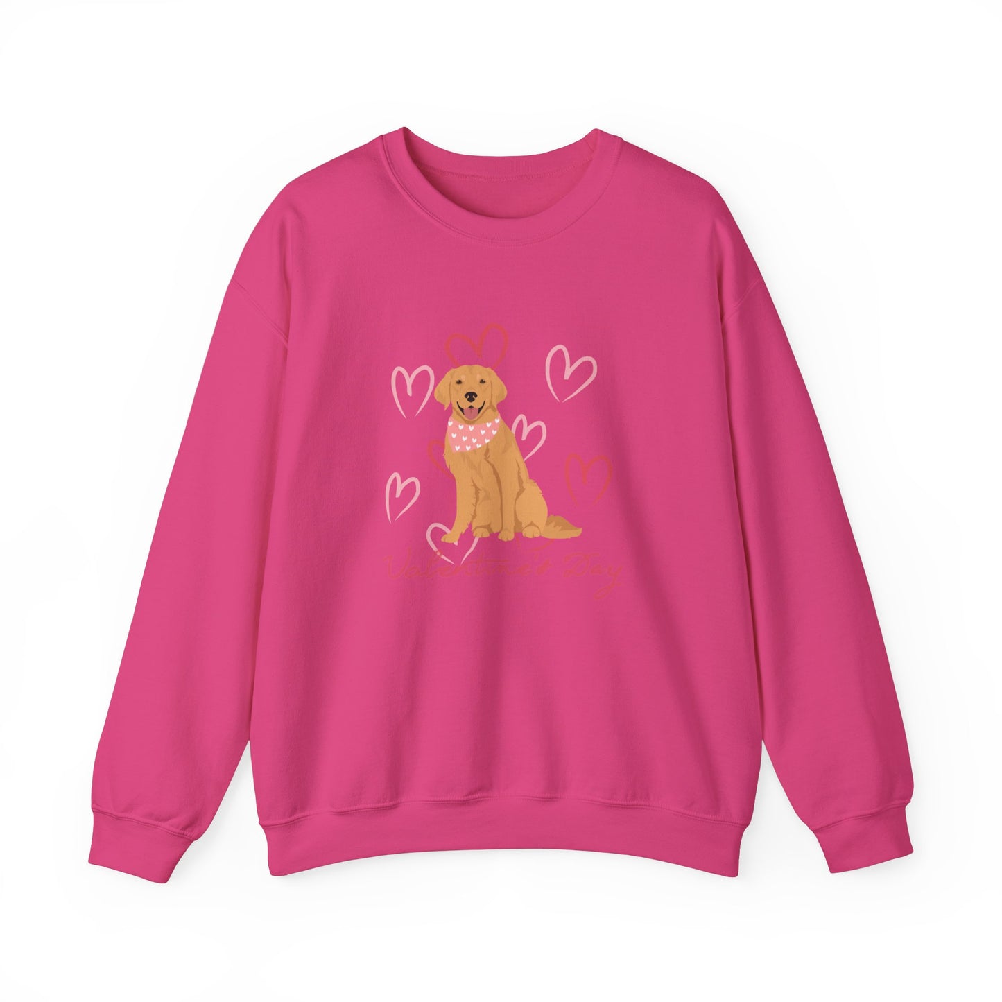 Golden Retriever Dog Valentines Day Unisex Heavy Blend Crewneck Sweatshirt