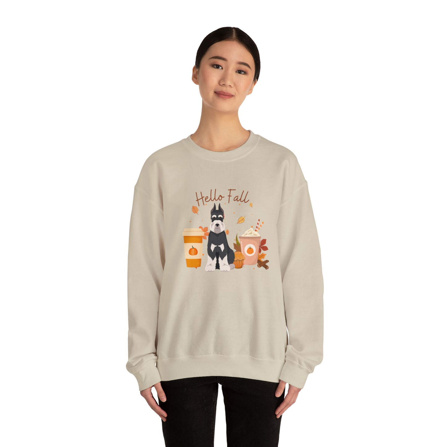 Schnauzer Dog Fall Halloween Unisex Heavy Blend Crewneck Sweatshirt