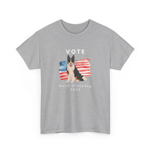 Welsh Sheepdog Dog Vote 2024, Election Unisex Heavy Cotton Tee, Dog Mom Gift, AKC