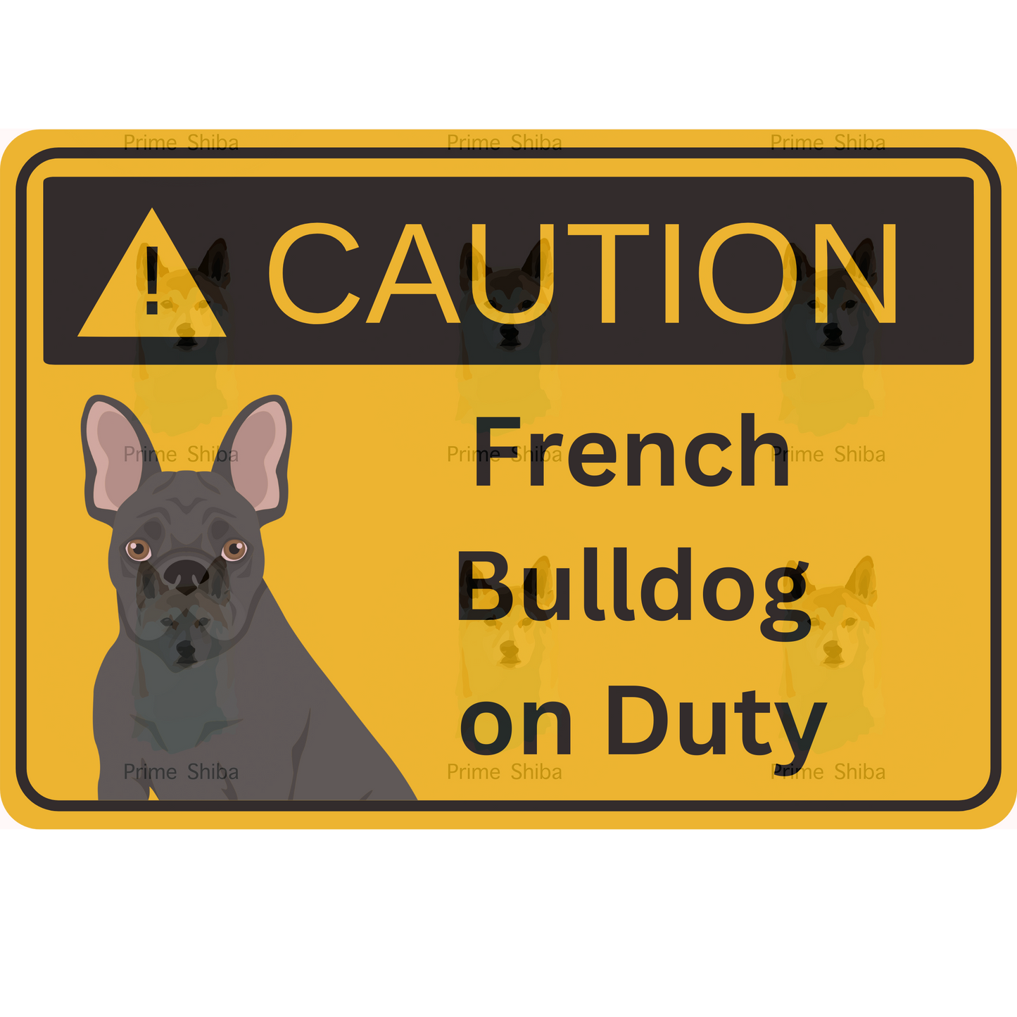 French Bulldog Dog 5in Transparent Caution Sticker