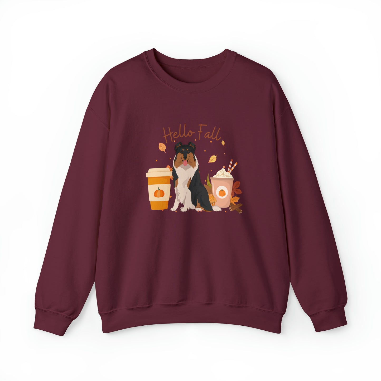 Rough Collie Dog Fall Halloween Unisex Heavy Blend Crewneck Sweatshirt