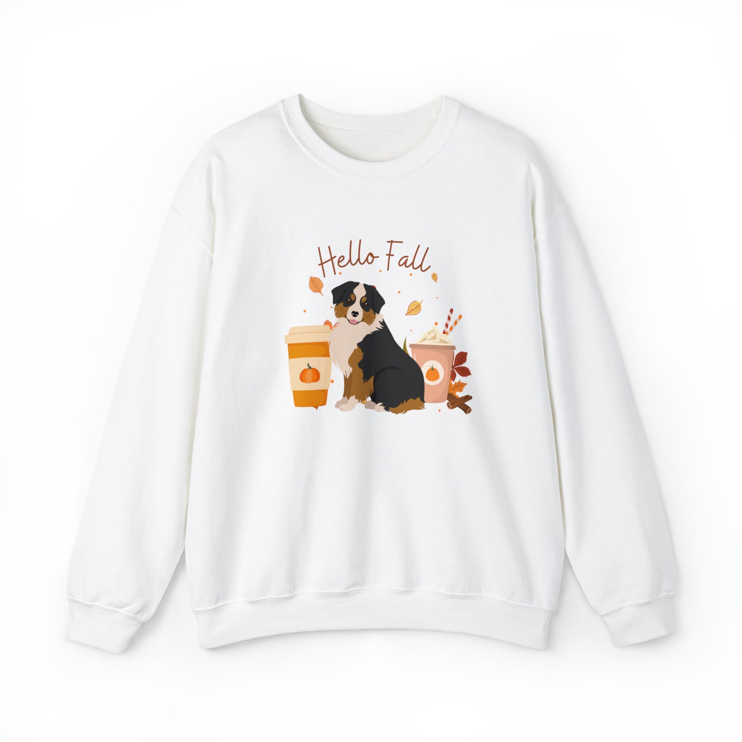 Miniature Australian Shepherd Dog Fall Halloween Unisex Heavy Blend Crewneck Sweatshirt