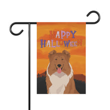 Load image into Gallery viewer, Rough Collie Dog Halloween Garden Flag
