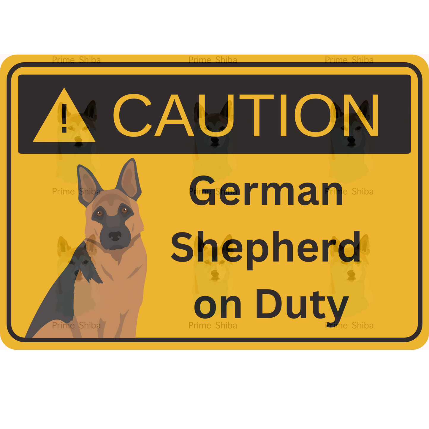 German Shepherd Dog 5in Transparent Caution Sticker