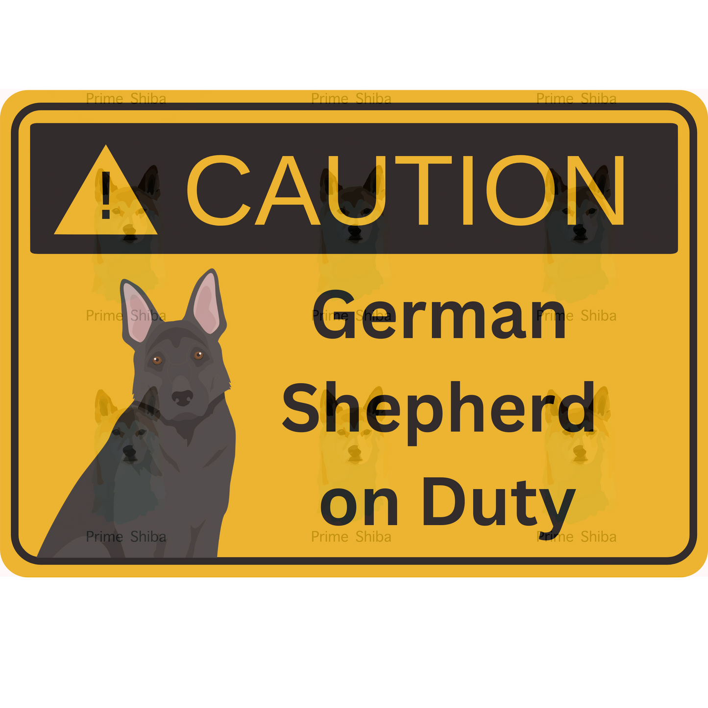 German Shepherd Dog 5in Transparent Caution Sticker