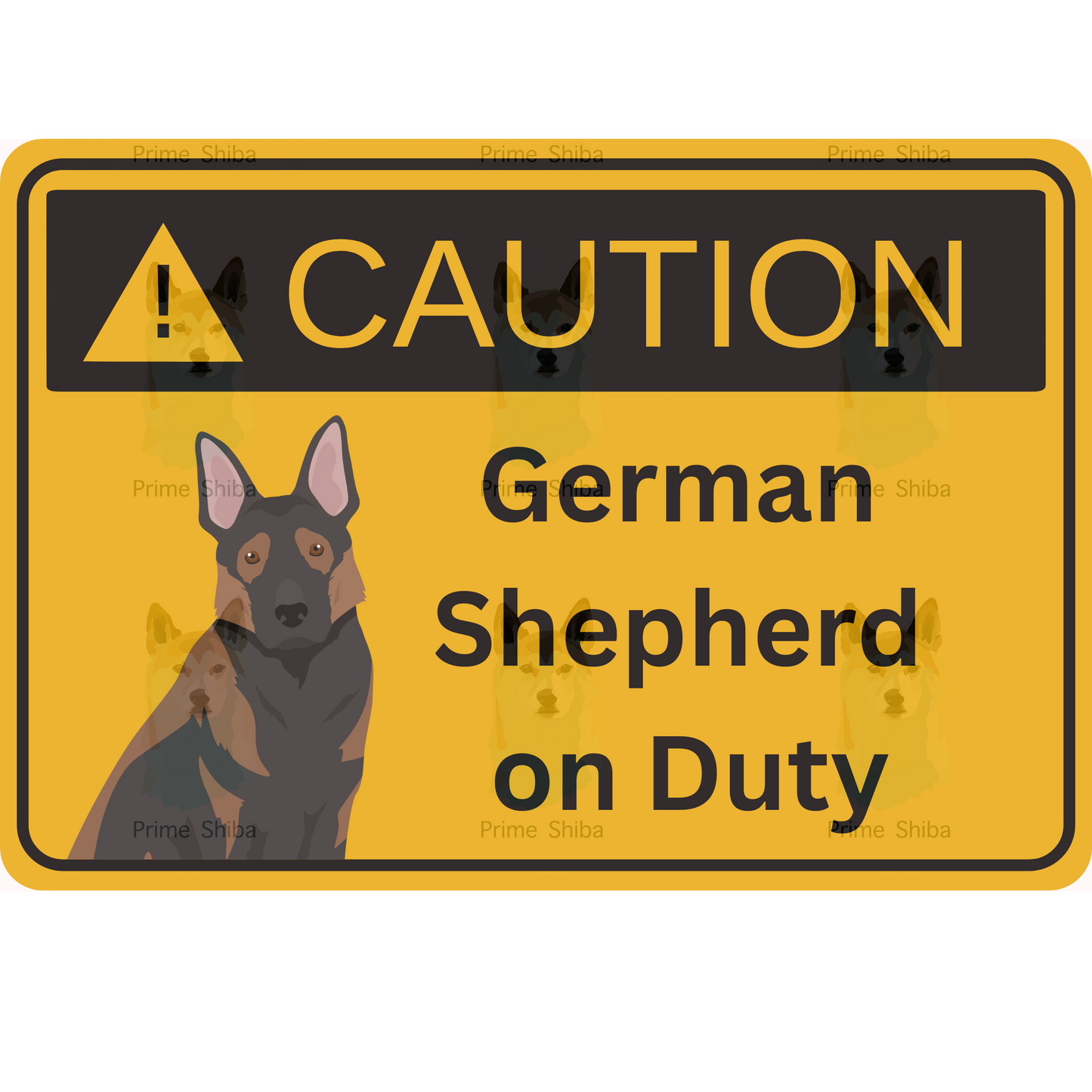 German Shepherd Dog 5in Transparent Caution Sticker