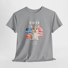 Load image into Gallery viewer, Pembroke Welsh Corgi Dog Vote 2024, Election Unisex Heavy Cotton Tee, Dog Mom Gift, AKC
