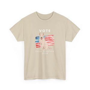 White Swiss Shepherd Dog Vote 2024, Election Unisex Heavy Cotton Tee, Dog Mom Gift, AKC