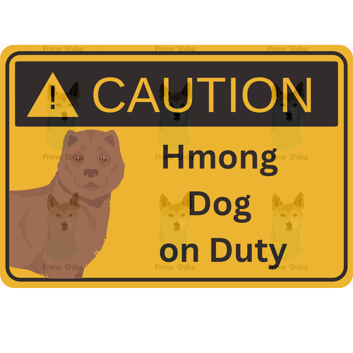 Hmong Dog 5in Transparent Caution Sticker