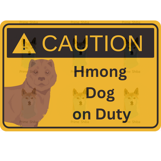 Hmong Dog 5in Transparent Caution Sticker