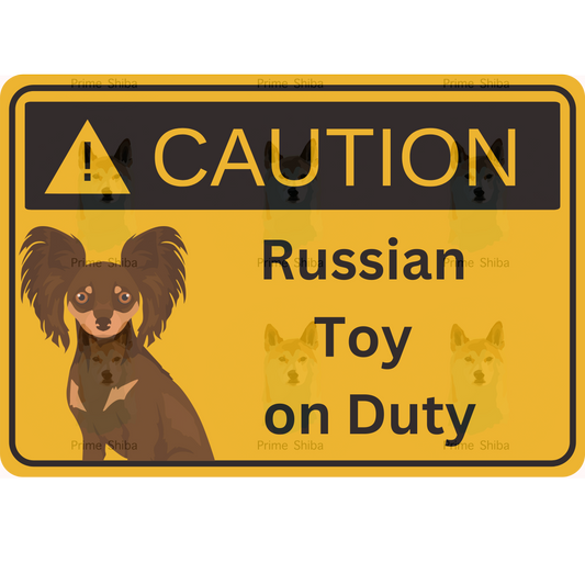 Russian Toy Dog 5in Transparent Caution Sticker