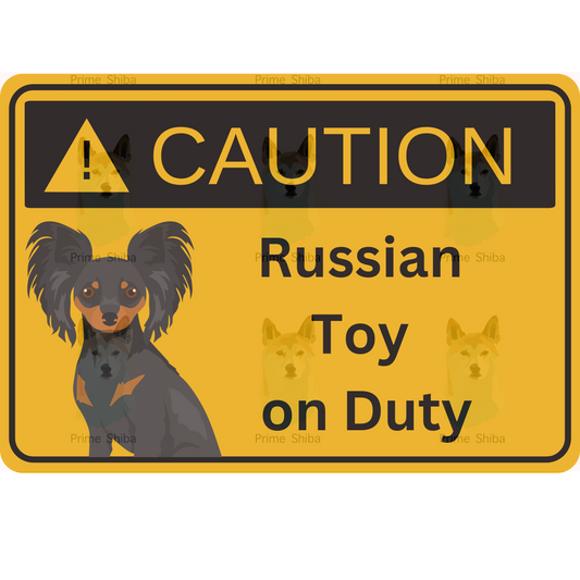 Russian Toy Dog 5in Transparent Caution Sticker