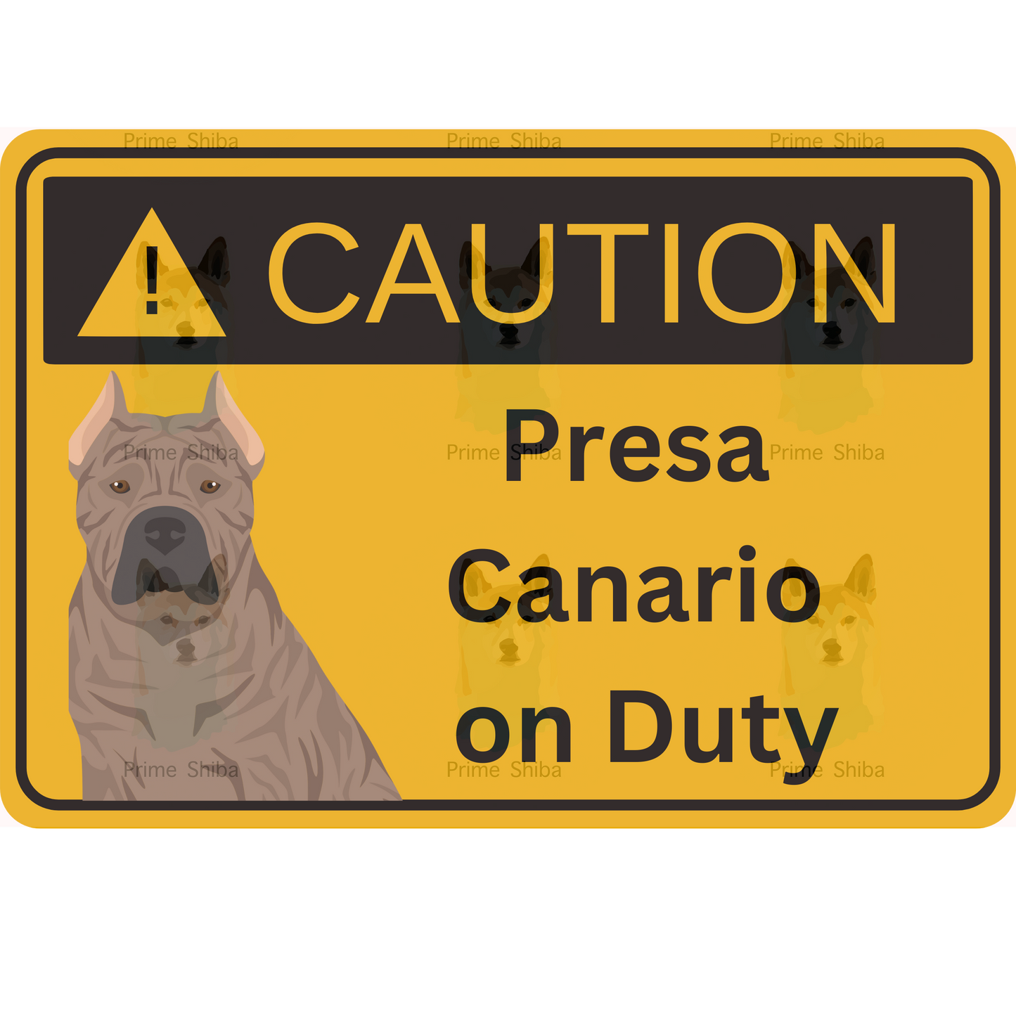 Presa Canario Dog 5in Transparent Caution Sticker