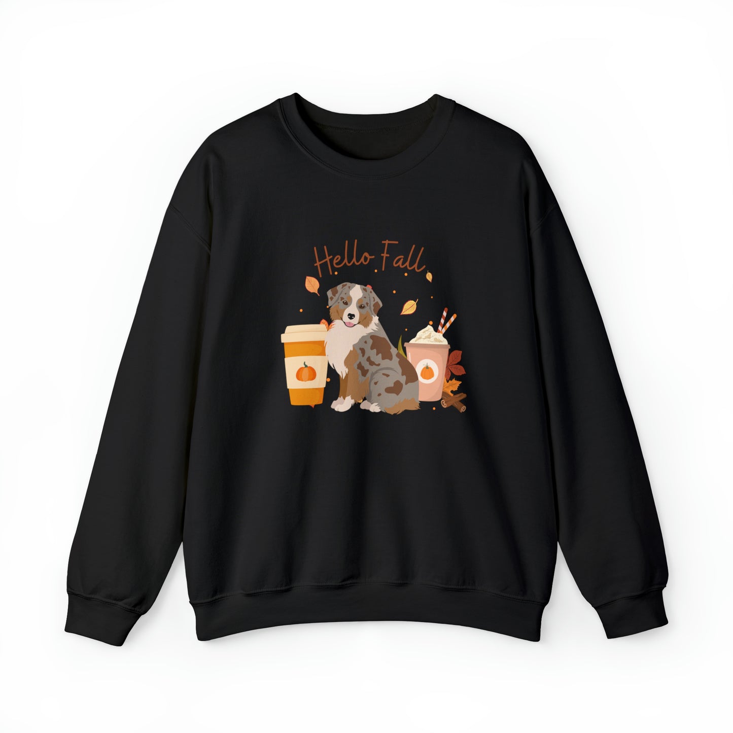 Miniature Australian Shepherd Dog Fall Halloween Unisex Heavy Blend Crewneck Sweatshirt