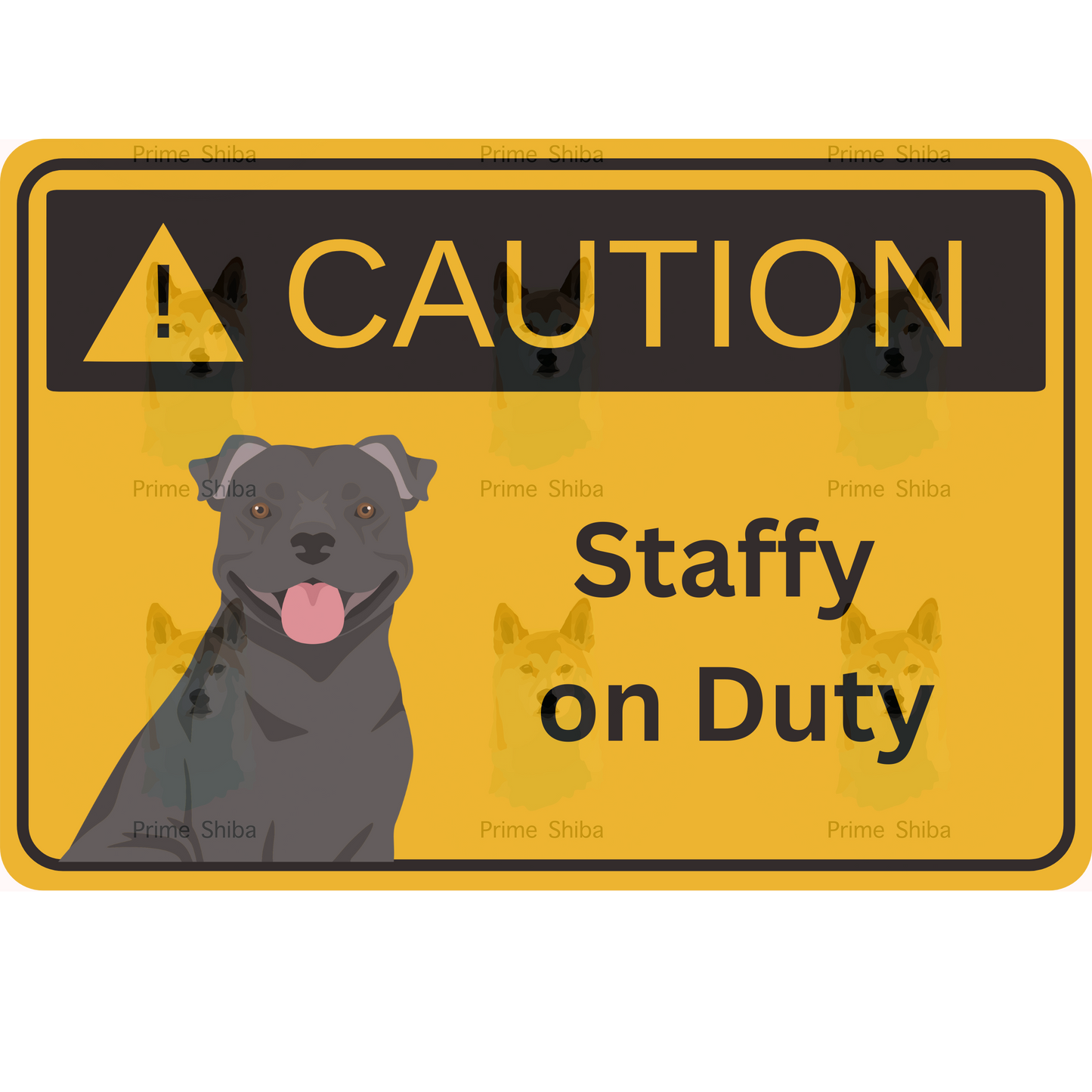 Staffordshire Bull Terrier Dog 5in Transparent Caution Sticker