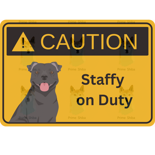 Staffordshire Bull Terrier Dog 5in Transparent Caution Sticker