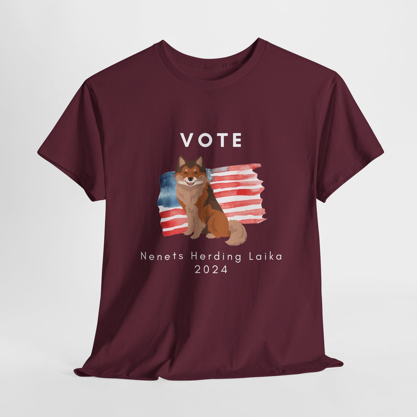 Nenets Herding Laika Dog Vote 2024, Election Unisex Heavy Cotton Tee, Dog Mom Gift, AKC