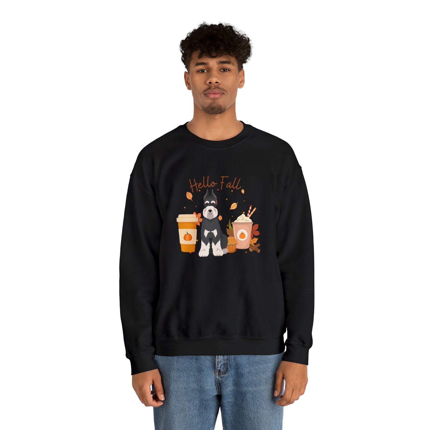 Schnauzer Dog Fall Halloween Unisex Heavy Blend Crewneck Sweatshirt