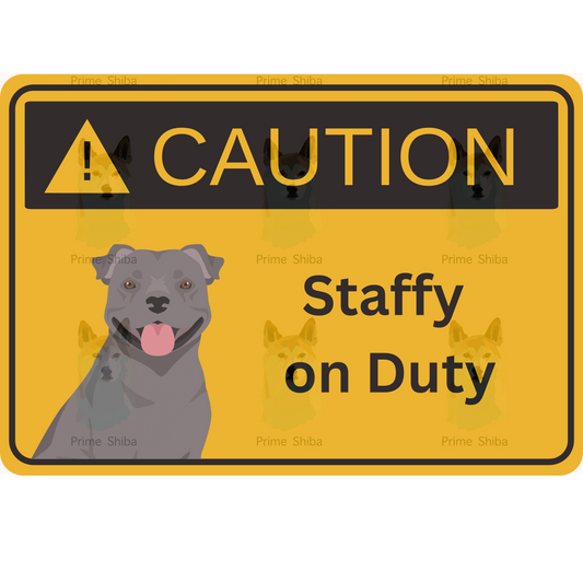 Staffordshire Bull Terrier Dog 5in Transparent Caution Sticker