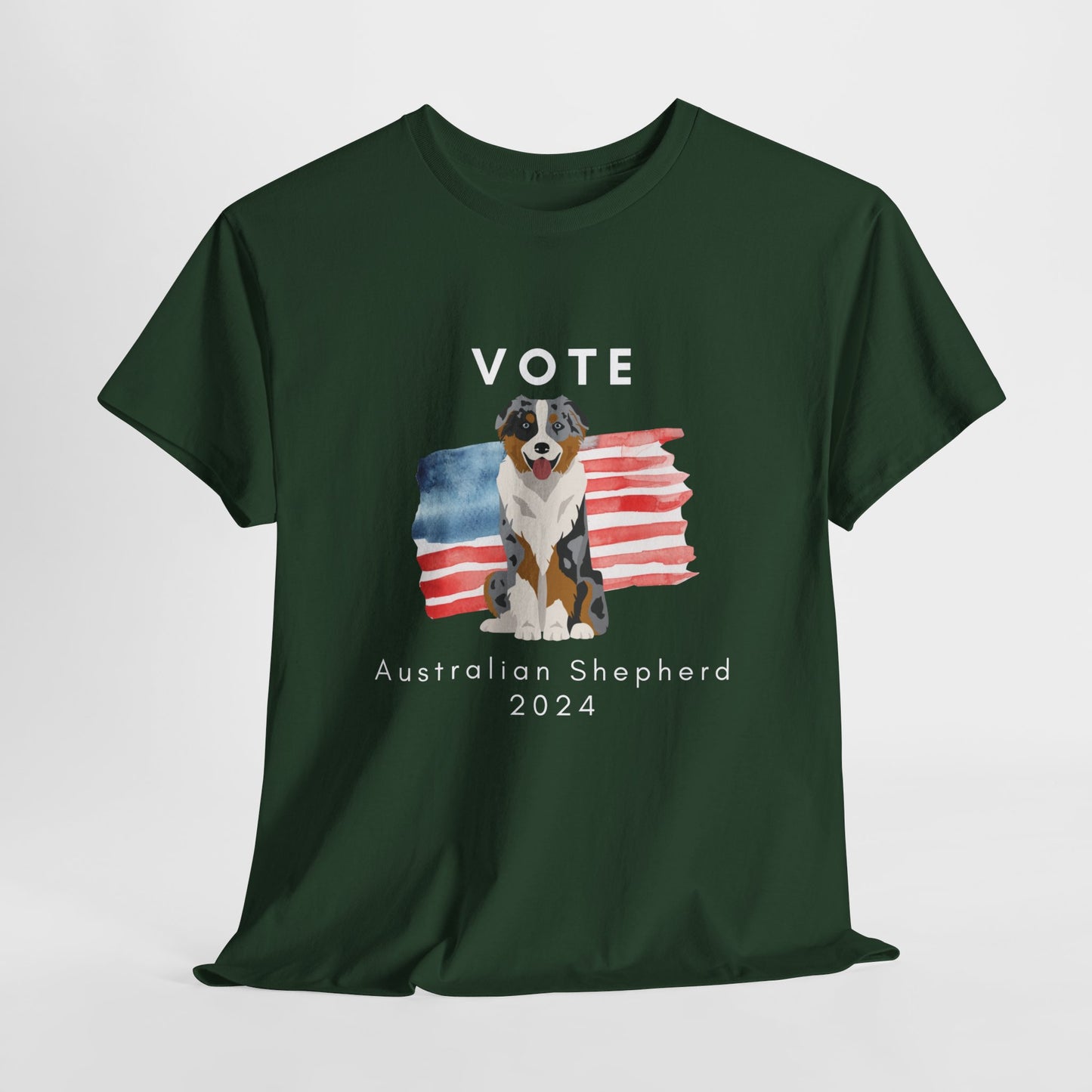 Australian Shepherd Dog Vote 2024, Election Unisex Heavy Cotton Tee, Dog Mom Gift, AKC