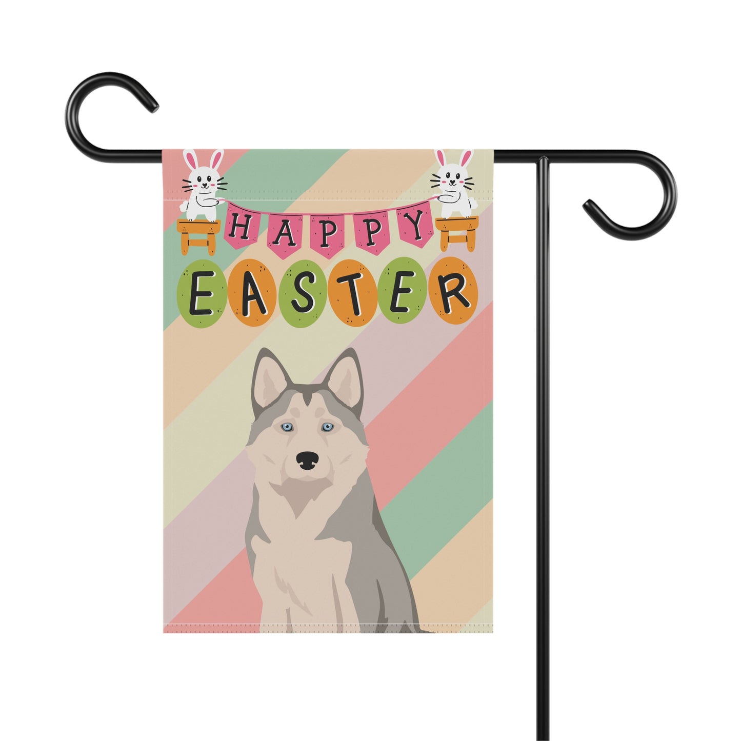 Alaskan Husky Dog Easter Garden Flag