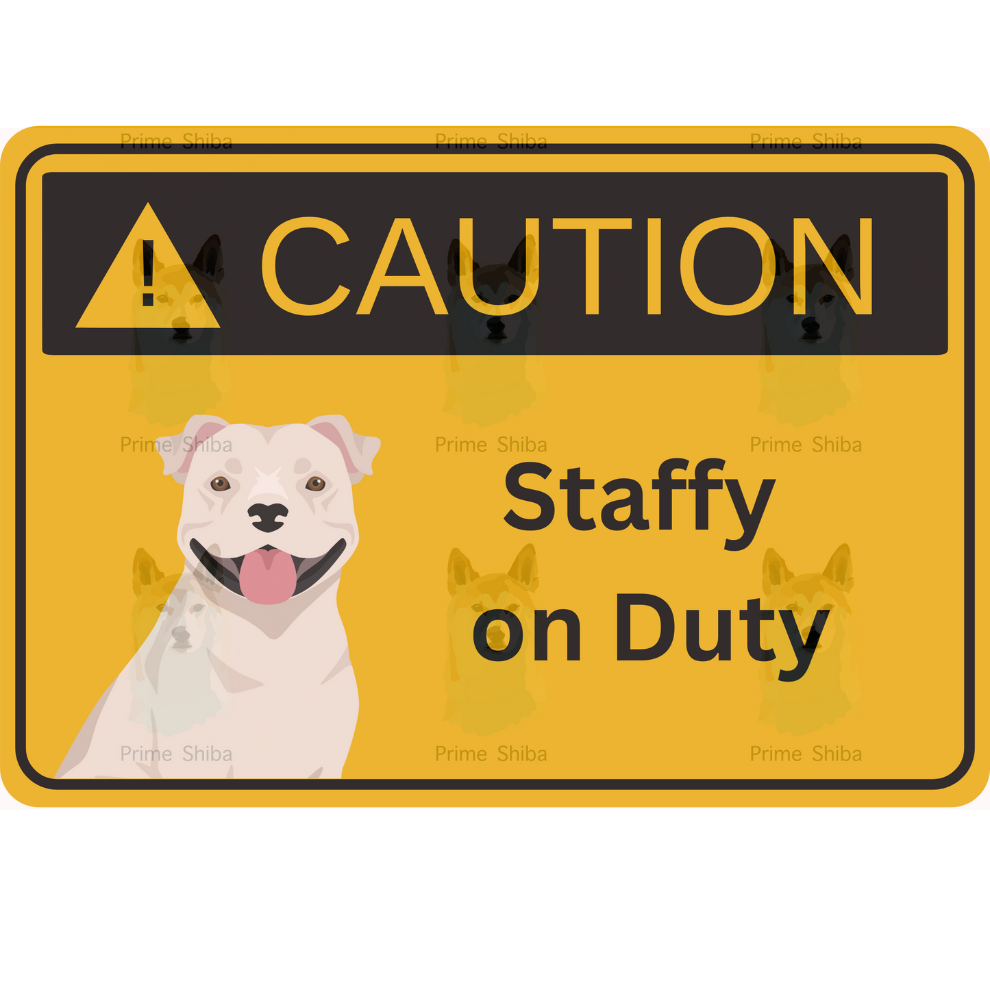 Staffordshire Bull Terrier Dog 5in Transparent Caution Sticker