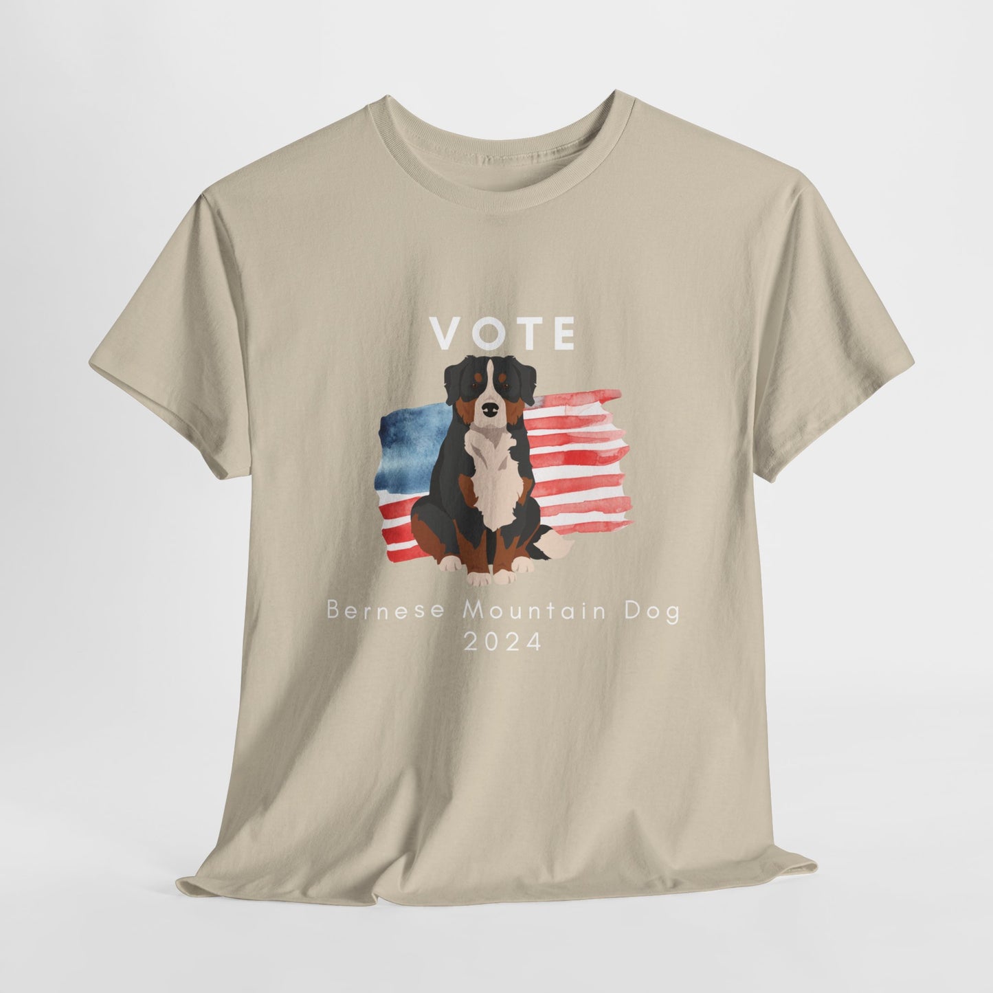 Bernese Mountain Dog Vote 2024, Election Unisex Heavy Cotton Tee, Dog Mom Gift, AKC