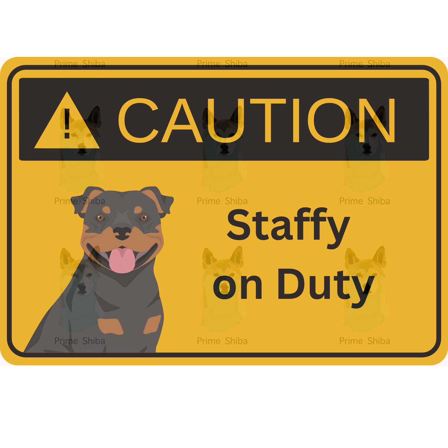 Staffordshire Bull Terrier Dog 5in Transparent Caution Sticker