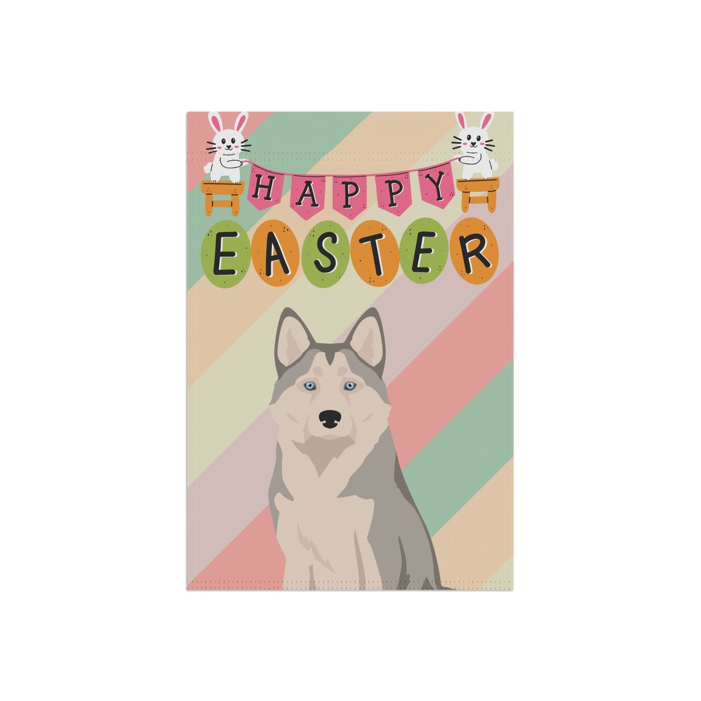 Alaskan Husky Dog Easter Garden Flag