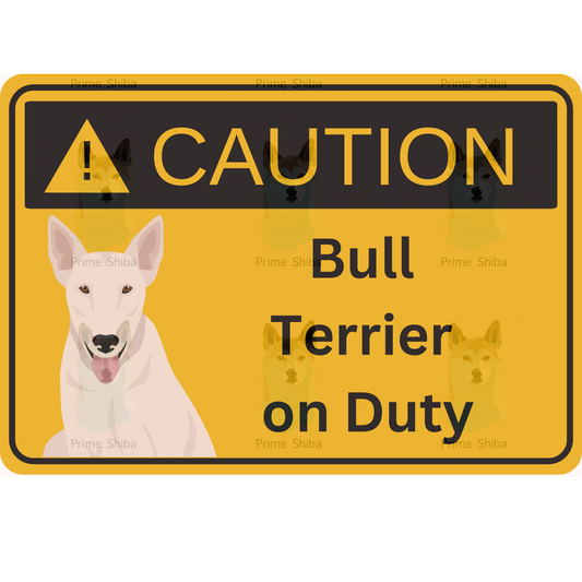 Bull Terrier Dog 5in Transparent Caution Sticker