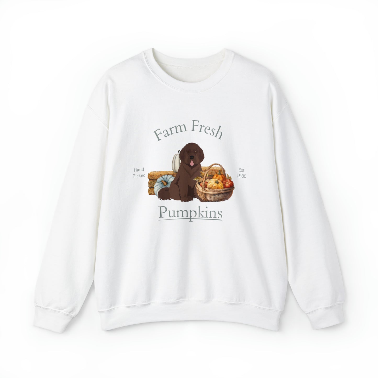 Newfoundland Dog Fall Halloween Unisex Heavy Blend Crewneck Sweatshirt