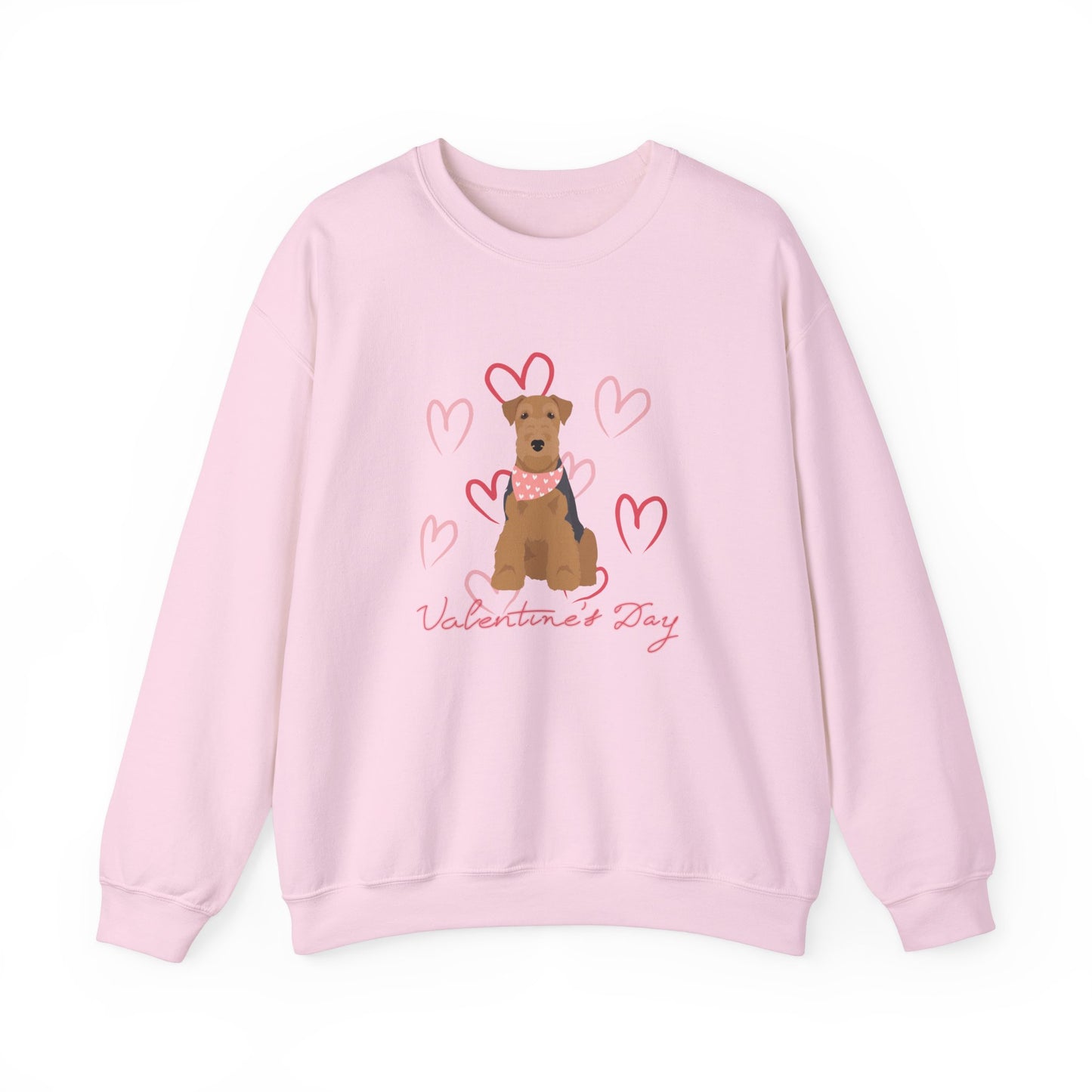 Welsh Terrier Dog Valentines Day Unisex Heavy Blend Crewneck Sweatshirt