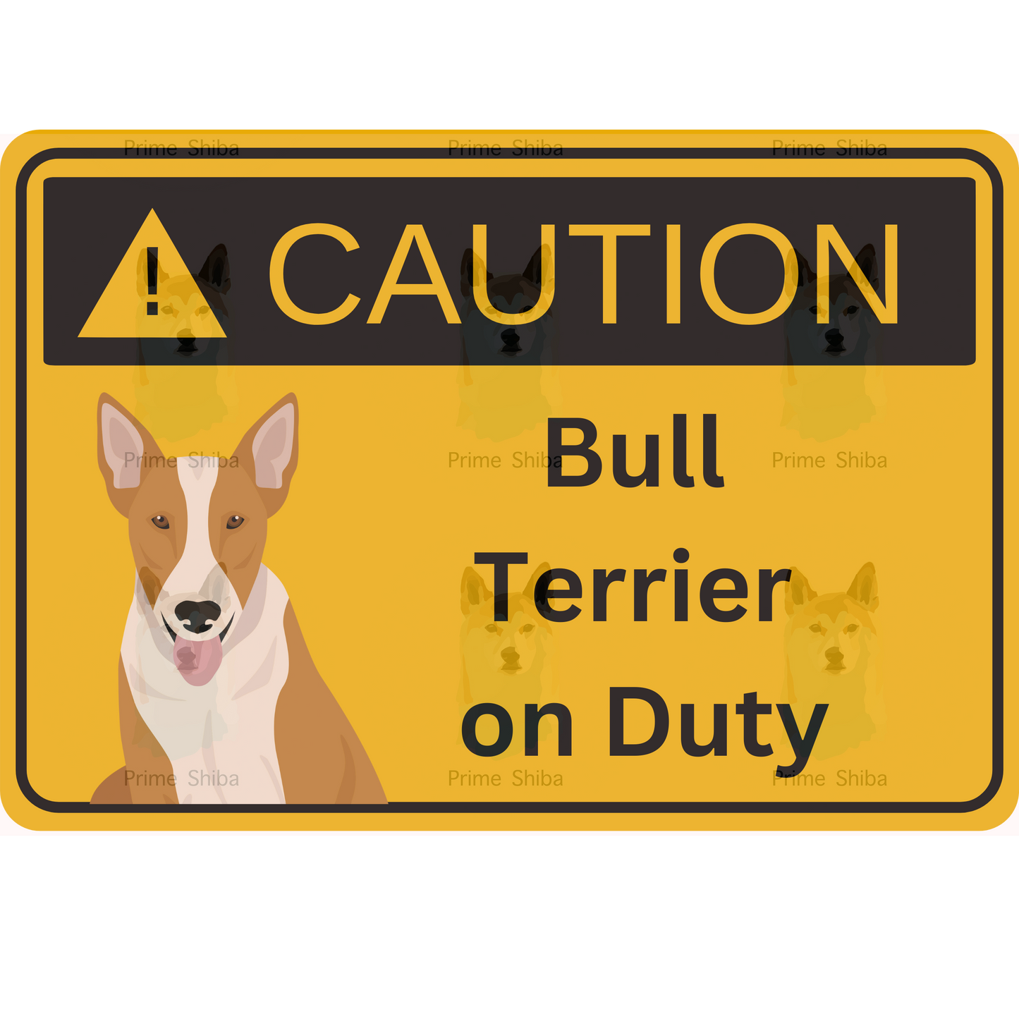 Bull Terrier Dog 5in Transparent Caution Sticker