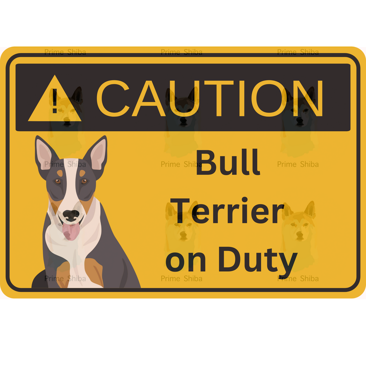 Bull Terrier Dog 5in Transparent Caution Sticker