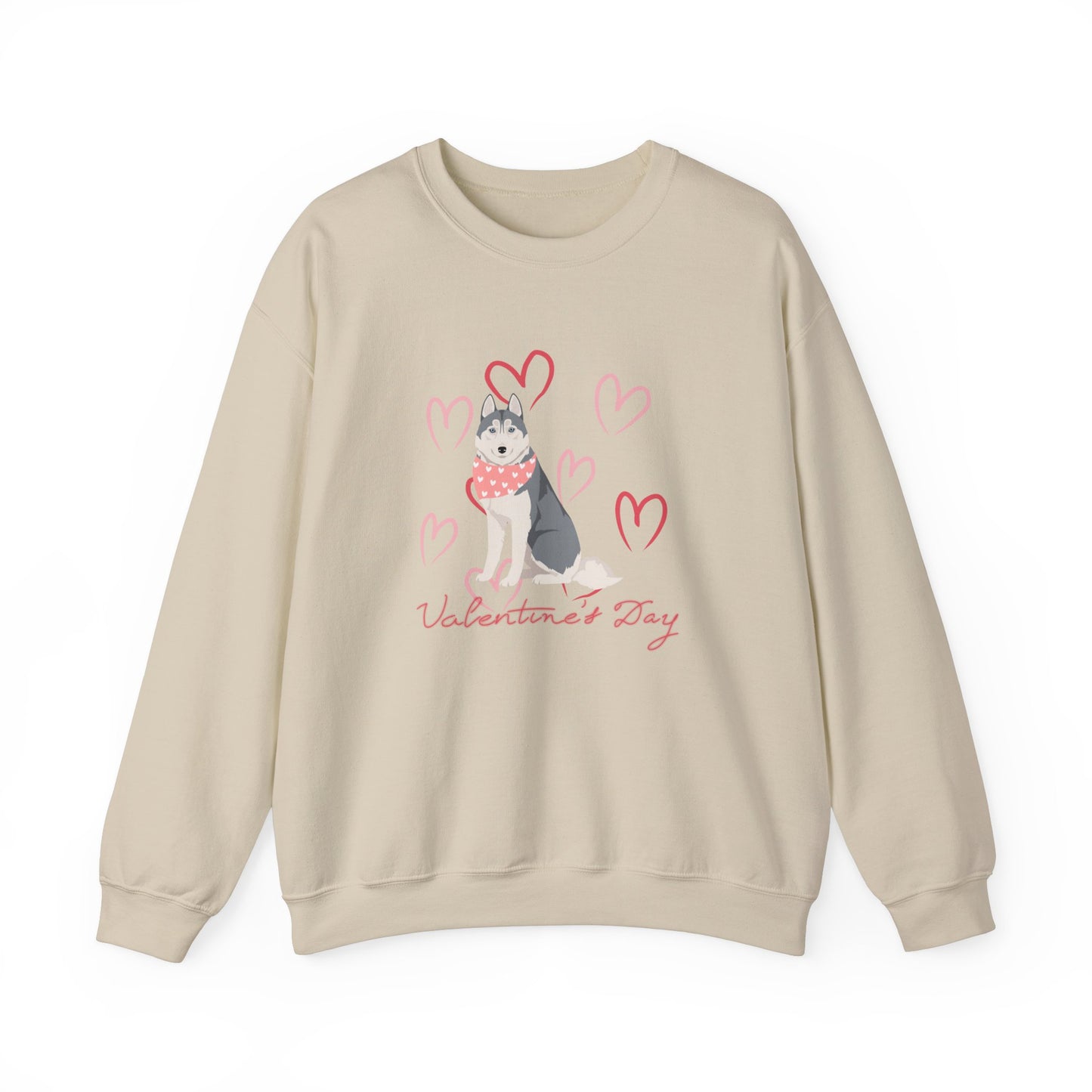 Siberian Husky Dog Valentines Day Unisex Heavy Blend Crewneck Sweatshirt