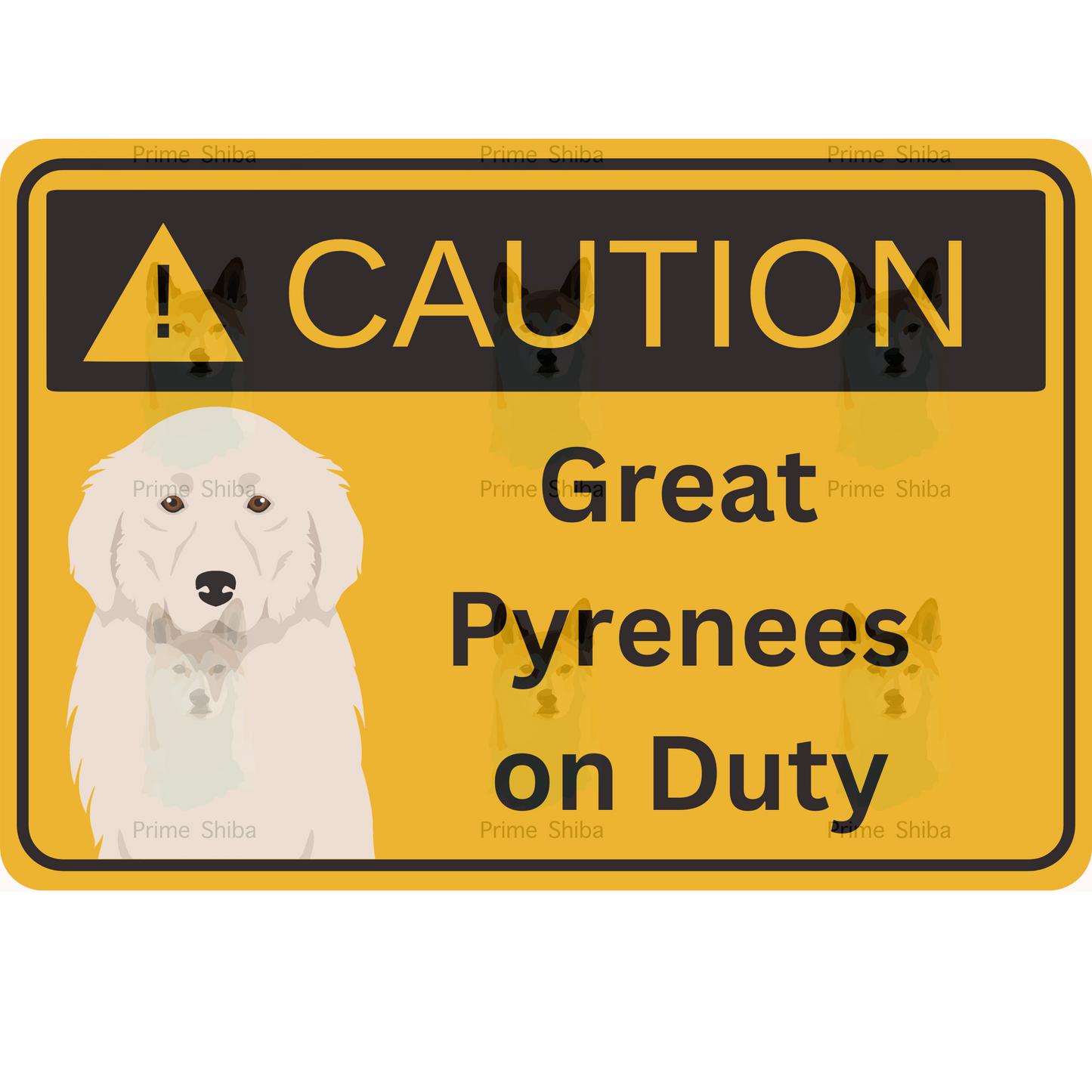 Great Pyrenees Dog 5in Transparent Caution Sticker