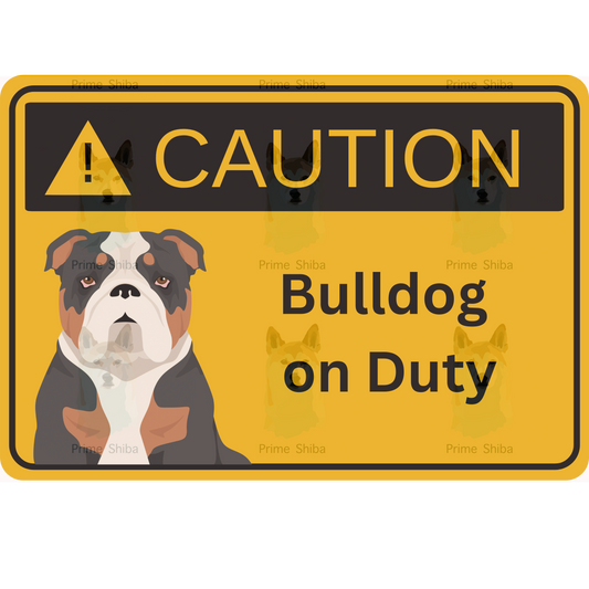 Bulldog Dog 5in Transparent Caution Sticker