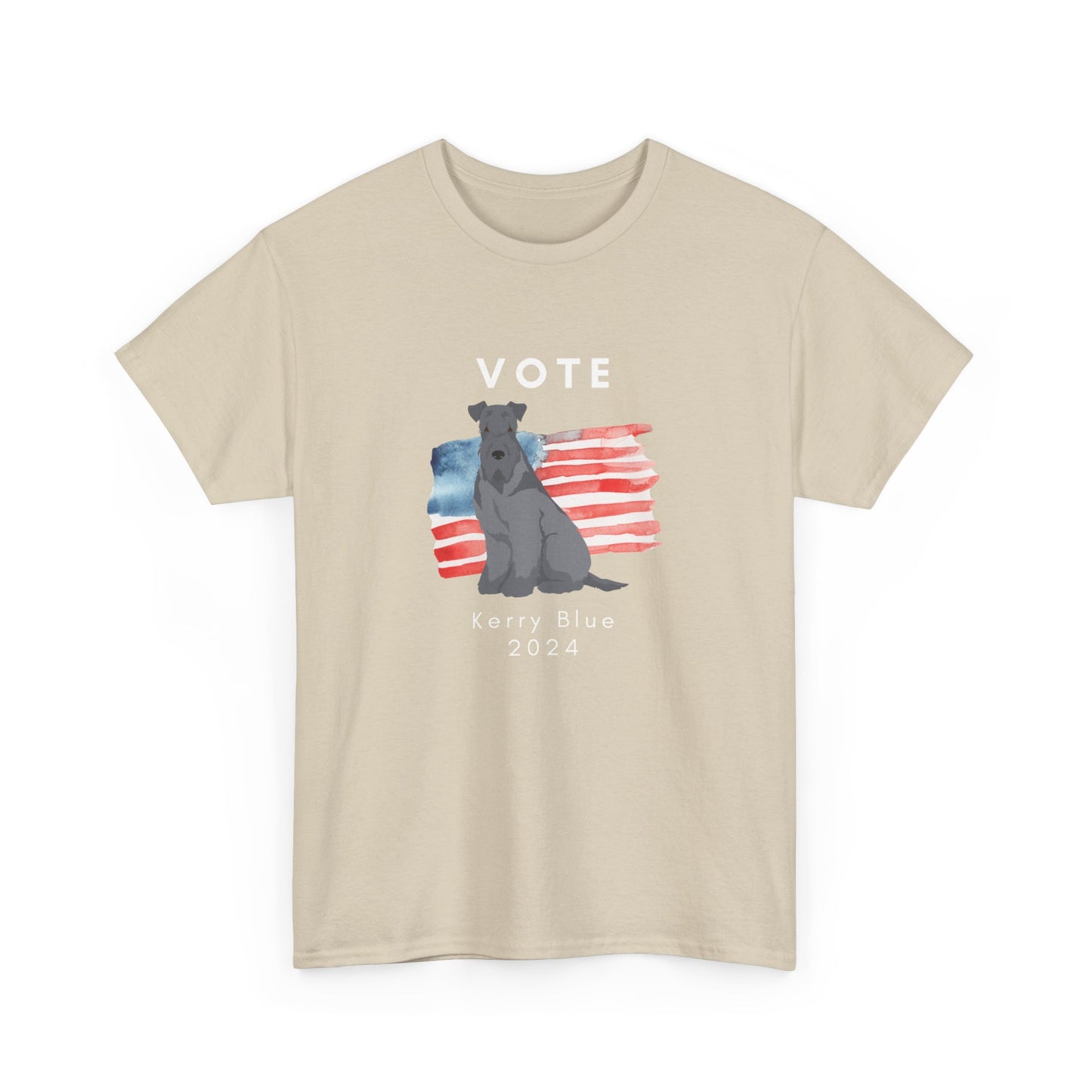 Kerry Blue Terrier Dog Vote 2024, Election Unisex Heavy Cotton Tee, Dog Mom Gift, AKC