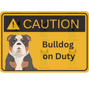 Bulldog Dog 5in Transparent Caution Sticker