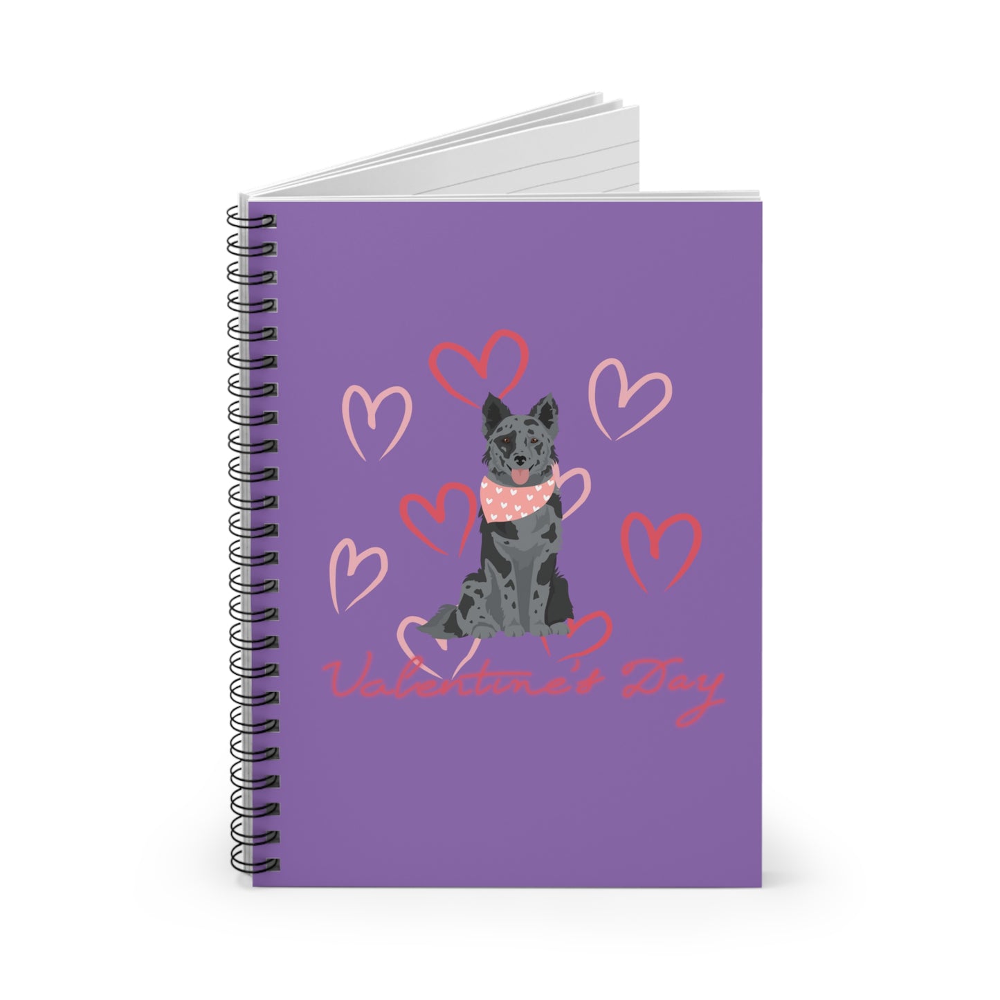 Mudi Dog Valentines Day Spiral Notebook - Ruled Line, Mudi Mom, Mudi Lover, Mudi Gift