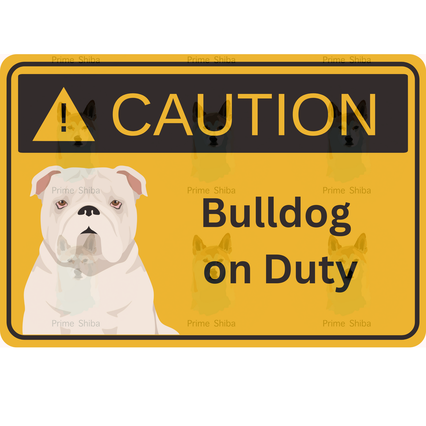 Bulldog Dog 5in Transparent Caution Sticker